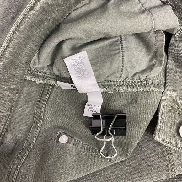 J. Jill Authentic Fit Cropped Jeans Women’s Size 10p Frayed Hem Olive Green - Picture 10 of 10